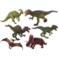6 darabos dinoszaurusz készlet Nagy modellfigurák Őskori világ