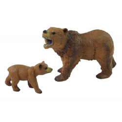 2 db figurás készlet Grizzly medve kölyökkel
