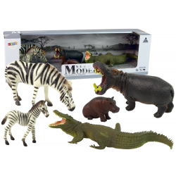Afrika vadon élő állatok víziló zebra figura készlet