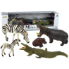 Afrika vadon élő állatok víziló zebra figura készlet