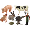 Nagy haszonállat szobrocska készlet + Farmer és tanya 11 db