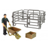 8 részes készlet Farm Animals + Farmer tanyai kiegészítők