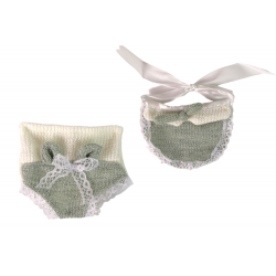 Sweet Baby Doll pulóver sapka zöld 30 cm