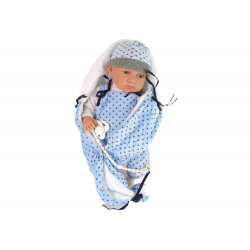 Baby Doll 46 cm kék Dummy Star takaró