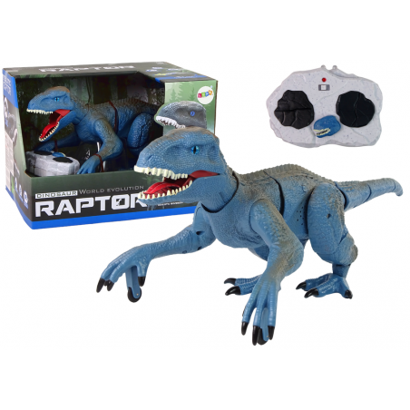 Távirányítós Dinosaur Velociraptor hang üvöltő kék