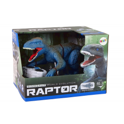 Távirányítós Dinosaur Velociraptor hang üvöltő kék