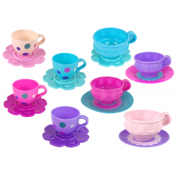 Teáskészlet Csésze Tányér Evőeszköz Tál Lila