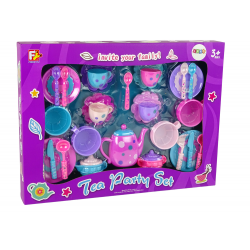 Teáskészlet Csésze Tányér Evőeszköz Tál Lila