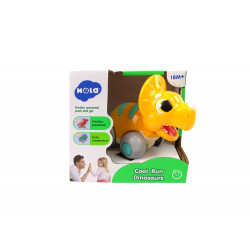 Dinoszaurusz a kerekeken sárga triceratops figura