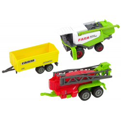 Mezőgazdasági gép készlet Mezőgazdasági járművek 6 db Traktor kombájn + Gépek