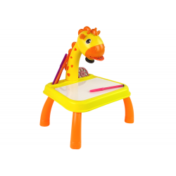 DINOSZAURSZ ASZTAL PROJEKTORRA RAJZHOZ + TARTOZÉKOK SÁRGA SZÍN