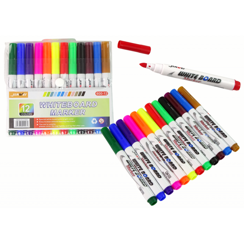 Magic Watercolor Markers 12 szín Vízre való festéshez, száraz törölhető táblákhoz