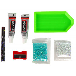 DIY Diamond Rénszarvas DIY Crystals 3D kulcstartó készlet kék