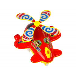 Plane Pusher Long Stick Bell Red