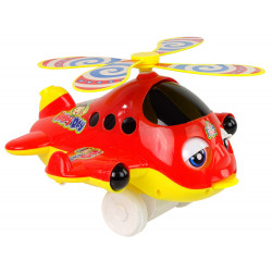 Plane Pusher Long Stick Bell Red