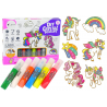Ólomüveg festés medálok Szilárd festék Unicorn 6 db.