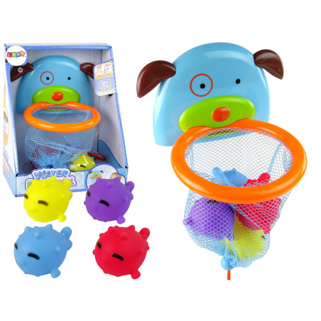 Fürdőjáték mini kosárlabda kutya gumihal