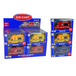 Car Rescue Vehicle Police Fire Brigade Friction Drive 3 modellek