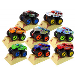 Resorak Monster Truck Pull Back drive Gumi gumiabroncsok Fém karosszéria + Fejlődő rámpa