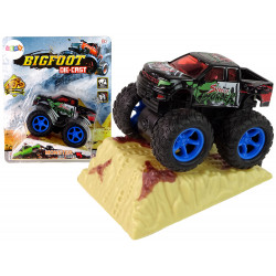 Resorak Monster Truck Pull Back drive Gumi gumiabroncsok Fém karosszéria + Fejlődő rámpa