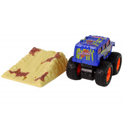 Resorak Monster Truck Pull Back drive Gumi gumiabroncsok Fém karosszéria + Fejlődő rámpa