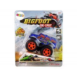 Resorak Monster Truck Pull Back drive Gumi gumiabroncsok Fém karosszéria + Fejlődő rámpa