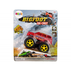 Resorak Monster Truck Pull Back drive Gumi gumiabroncsok Fém karosszéria + Fejlődő rámpa
