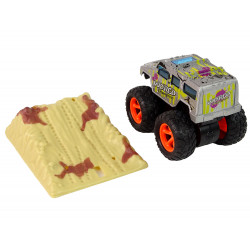 Resorak Monster Truck Pull Back drive Gumi gumiabroncsok Fém karosszéria + Fejlődő rámpa