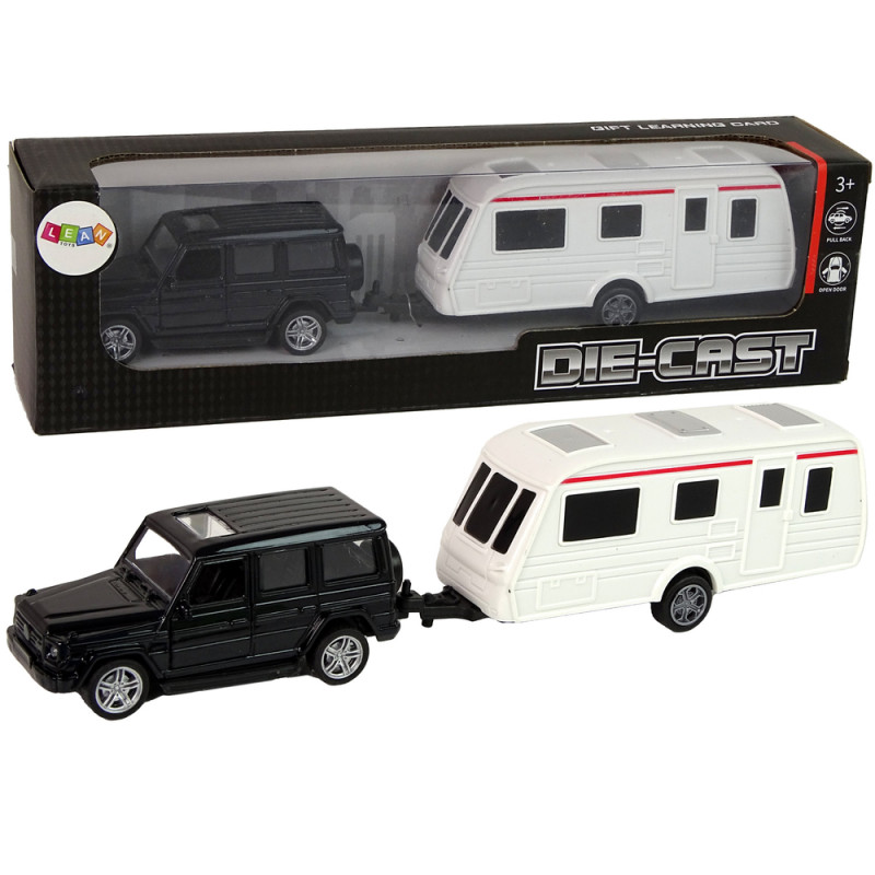 Jeep fekete karaván járműkészlet fém elemek