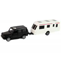 Jeep fekete karaván járműkészlet fém elemek