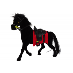 Velvet Figure Black Horse Red Sadle