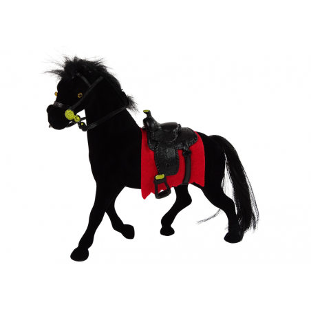 Velvet Figure Black Horse Red Sadle