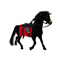 Velvet Figure Black Horse Red Sadle