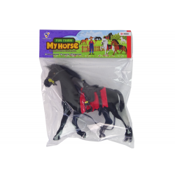Velvet Figure Black Horse Red Sadle