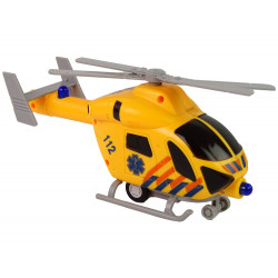 Mentőhelikopter sárga hangfényű propellerek