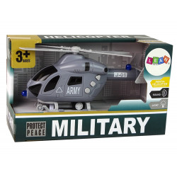 Katonai helikopter szürke hangfényszóró propellerek