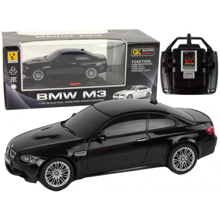 Auto R/C BMW M3 fekete távirányítós lámpák