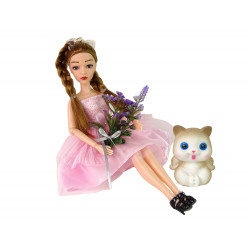 Baby Doll Emily Pigtails Cat Flowers