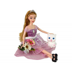 Emily hosszú hajú fehér macska baba baba