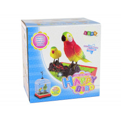 Színes papagáj kalitkával