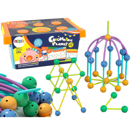 3D konstruktív geometriai téglakészlet 142el.