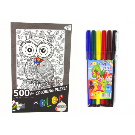 Rejtvények színezéséhez 500 Elements Bagoly