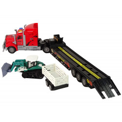 Járműkészlet Red Truck 60 cm + kotró pótkocsival Távirányítható R/C