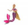 Mermaid Doll Pink Hosszú Szőke Haj Mermaid Tail Flitterek