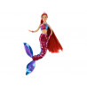 Mermaid Doll Burgundy Hosszú haj Mermaid Tail flitterek