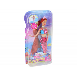 Mermaid Doll Burgundy Hosszú haj Mermaid Tail flitterek
