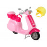 Anlily baba egy rózsaszín Scooter szőke hajsisakon