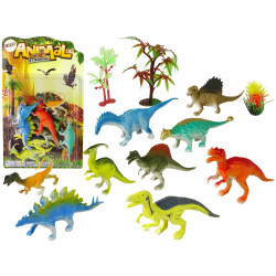 Dinoszaurusz figurák készlete, 9 darab színes