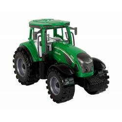 Zöld mezőgazdasági traktor, vetőgép, dörzshajtás