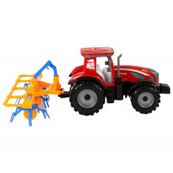 Piros traktor gereblye dörzshajtással